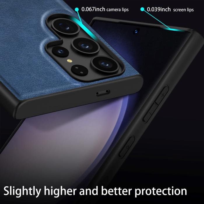 Bild 4,  Galaxy S24 Ultra Läderbelagt Hybrid Skal Röd - Teknikhallen.se