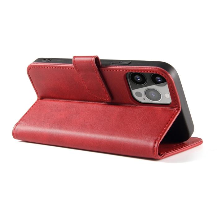 Bild 4,  iPhone 14 Fodral Solid Läder Röd - Teknikhallen.se