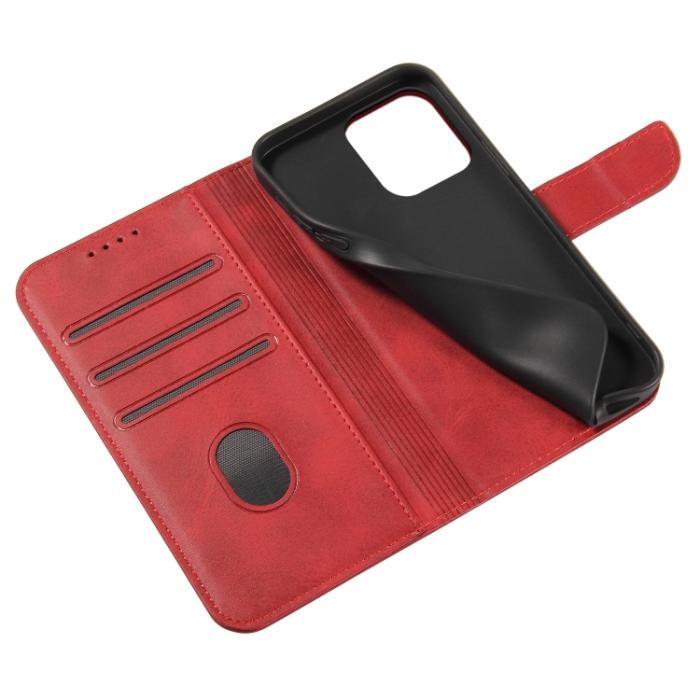 Bild 5,  iPhone 14 Fodral Solid Läder Röd - Teknikhallen.se