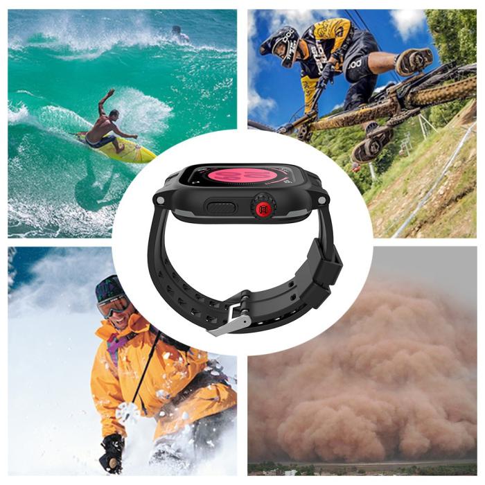 Bild 5, ShellBox ShellBox Armband Apple Watch 42 mm Vattentätt Skal Svart - Teknikhallen.se
