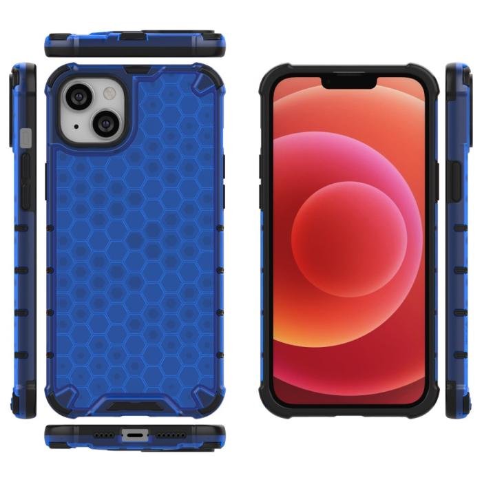 Bild 6,  iPhone 15 Plus Skal Honeycomb Shockproof Blå - Teknikhallen.se