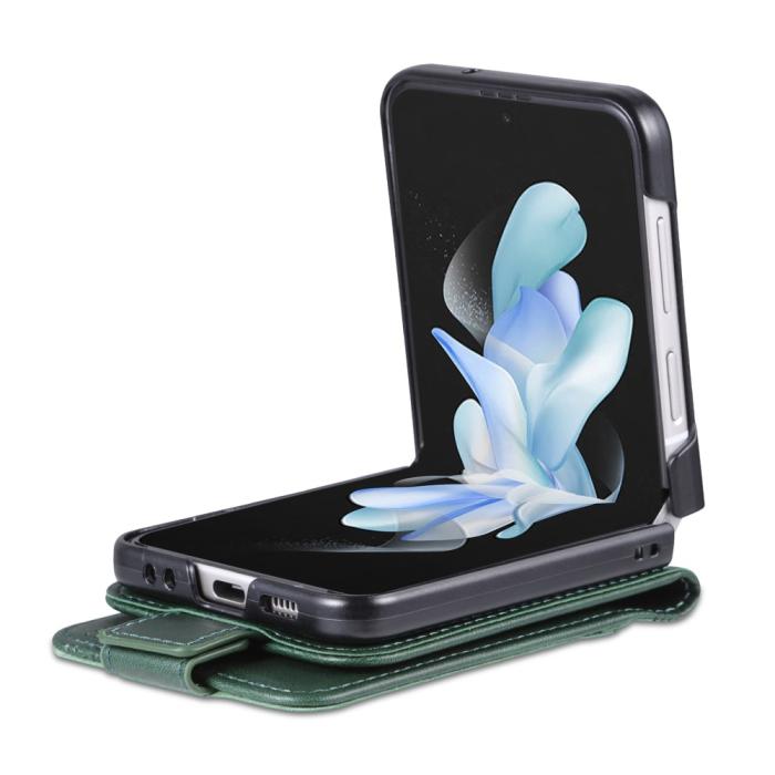 Bild 3, AZNS AZNS Galaxy Z Flip 5 Fodral Läder Grön - Teknikhallen.se