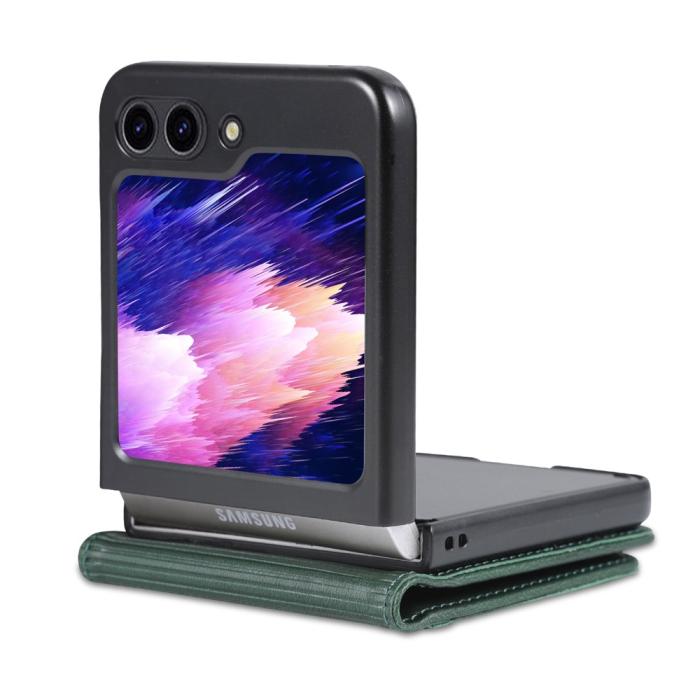 Bild 4, AZNS AZNS Galaxy Z Flip 5 Fodral Läder Grön - Teknikhallen.se