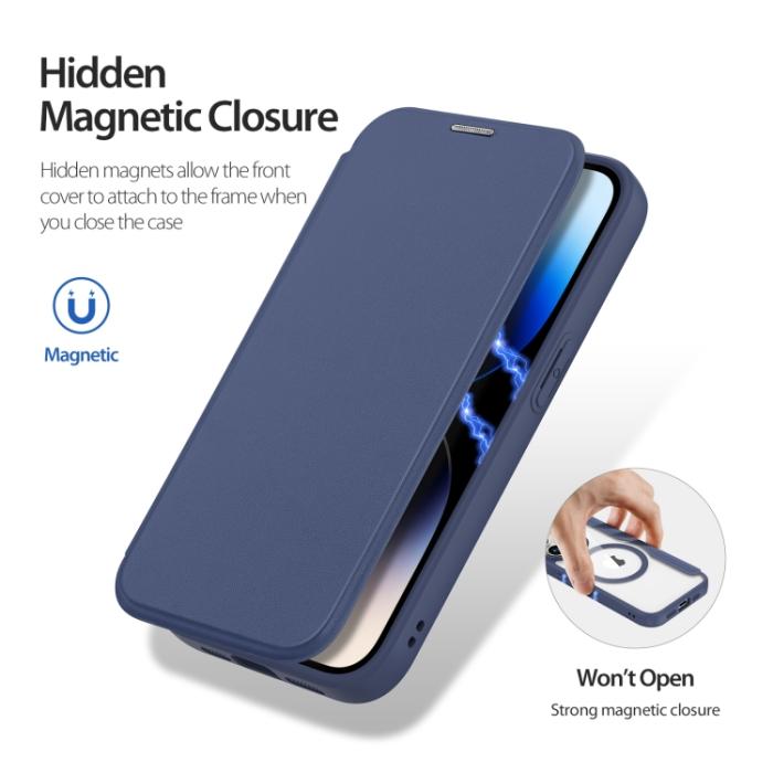 Bild 2, DUX DUCIS DUX DUCIS iPhone 15 Pro Fodral MagSafe Skin X Pro Blå - Teknikhallen.se