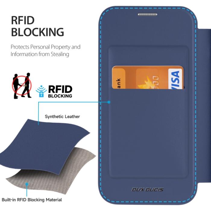 Bild 3, DUX DUCIS DUX DUCIS iPhone 15 Pro Fodral MagSafe Skin X Pro Blå - Teknikhallen.se