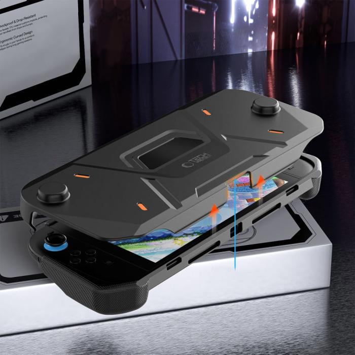 Bild 6, Tech-Protect Tech-Protect Nintendo Switch 2 Fodral Carbonox Svart - Teknikhallen.se