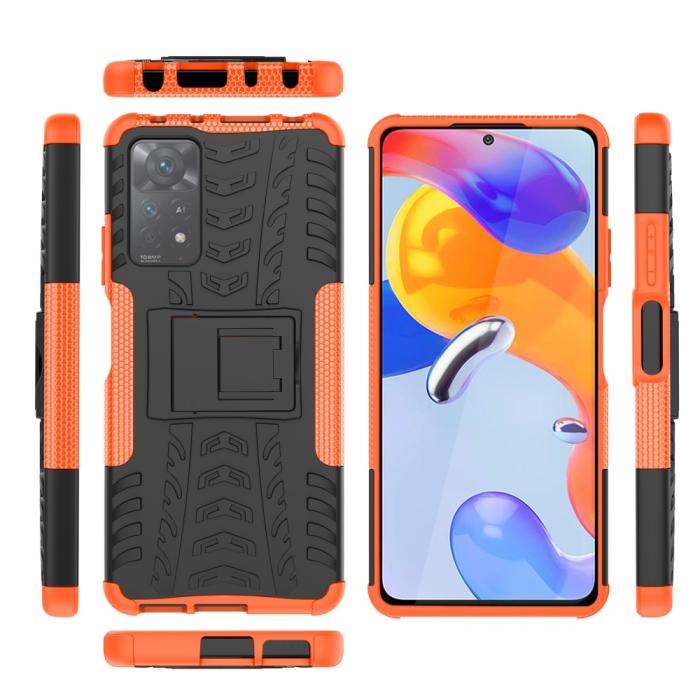 Bild 6,  Xiaomi Redmi Note 11 Pro 5G Skal Stöttåligt med Stöd Orange - Teknikhallen.se