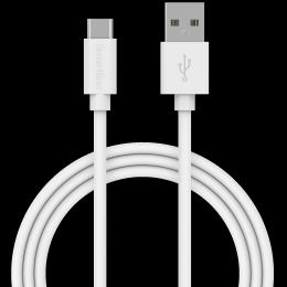 Smartline Smartline 1m 3A USB-C Laddningskabel Vit - Teknikhallen.se