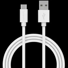 Smartline Smartline 1m 3A USB-C Laddningskabel Vit - Teknikhallen.se