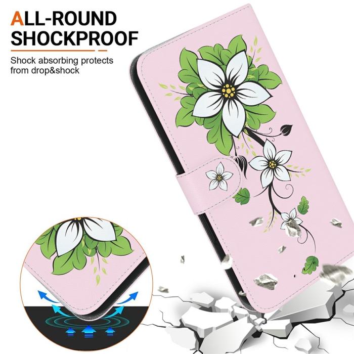 Bild 3,  Samsung Galaxy A27 5G Fodral Läder Blommor Rosa/Vit - Teknikhallen.se
