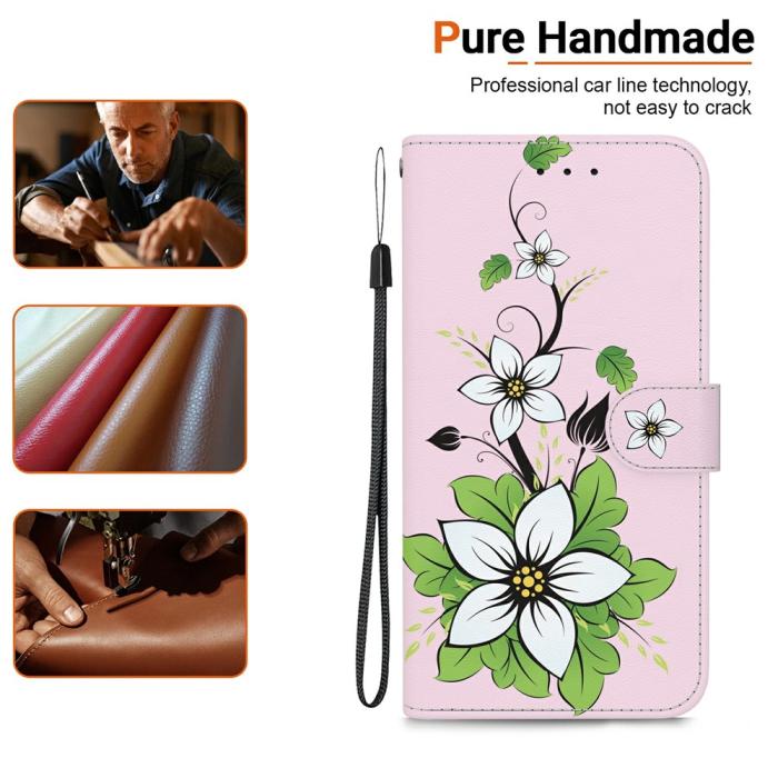 Bild 5,  Samsung Galaxy A27 5G Fodral Läder Blommor Rosa/Vit - Teknikhallen.se