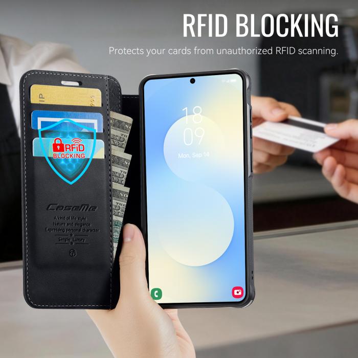 Bild 4, CASEME CASEME Samsung Galaxy S26 Plus Skal RFID Plånbok Svart - Teknikhallen.se