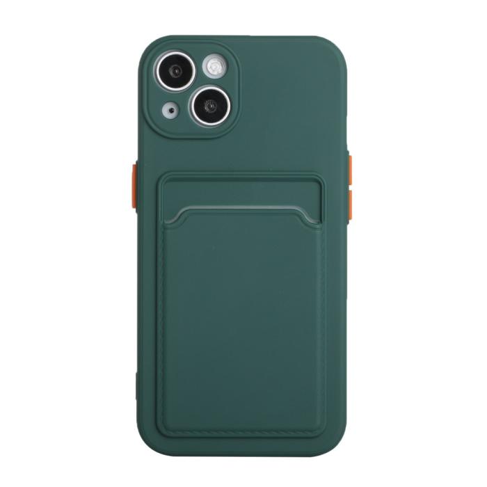 Bild 2,  iPhone 13 Skal Med Kortfack Mörk Grön - Teknikhallen.se