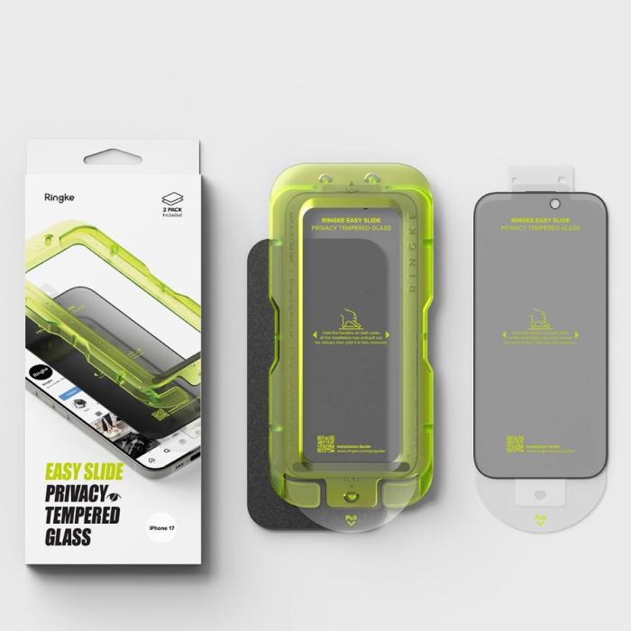 Bild 6, Ringke Ringke iPhone 17 2-PACK Easy Slide Skärmskydd Privacy - Teknikhallen.se