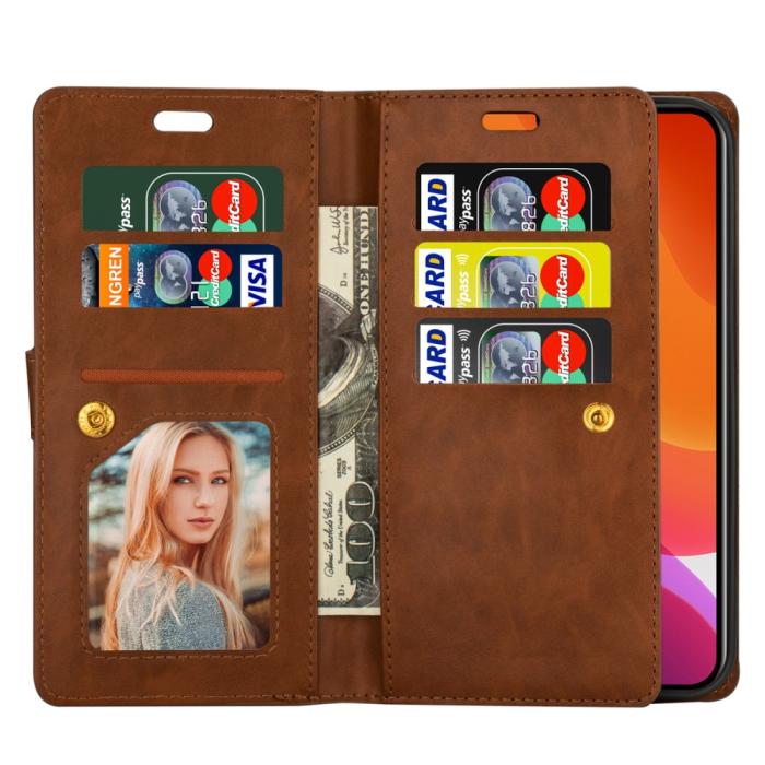 Bild 2,  iPhone 15 Plus Multifunktionellt Fodral Brun - Teknikhallen.se