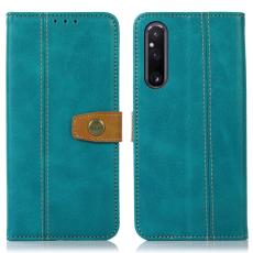 Sony Xperia 1 V Fodral Dual-Color L&auml;der Ljus Gr&ouml;n - Teknikhallen.se