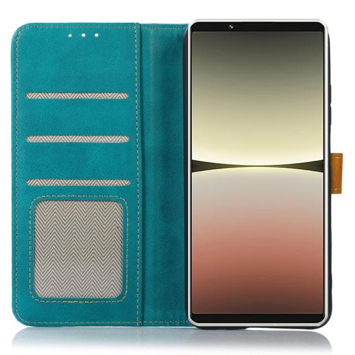 Bild 3,  Sony Xperia 1 V Fodral Dual-Color Läder Ljus Grön - Teknikhallen.se