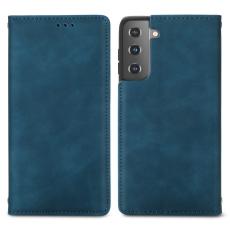  Samsung Galaxy S22 Plus Fodral Flip Retro L&auml;der Bl&aring; - Teknikhallen.se