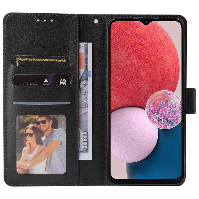 Bild 2,  Samsung Galaxy A04s / A13 4G/5G Fodral Solid Läder Svart - Teknikhallen.se