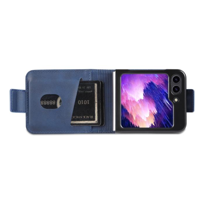 Bild 2, AZNS AZNS Galaxy Z Flip 5 Fodral Läder Blå - Teknikhallen.se