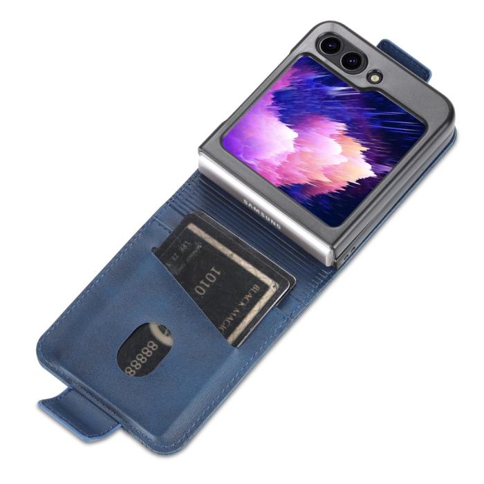 Bild 3, AZNS AZNS Galaxy Z Flip 5 Fodral Läder Blå - Teknikhallen.se