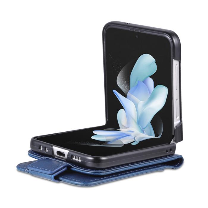 Bild 4, AZNS AZNS Galaxy Z Flip 5 Fodral Läder Blå - Teknikhallen.se