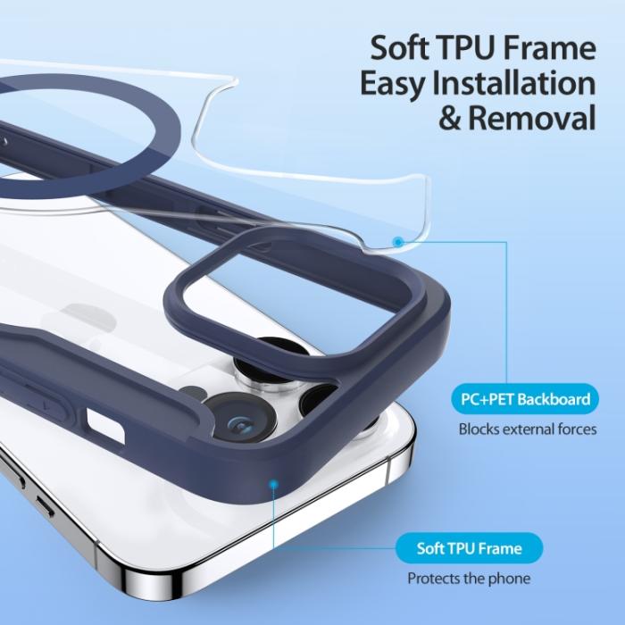 Bild 5, DUX DUCIS DUX DUCIS iPhone 15 Pro Fodral MagSafe Skin X Pro Blå - Teknikhallen.se