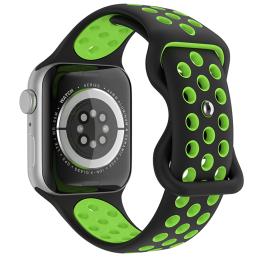 ColorPop Sportarmband Dual-Color Apple Watch 42/44/45/49 mm (M/L) Svart/Grön - Teknikhallen.se