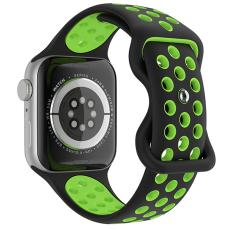 ColorPop Sportarmband Dual-Color Apple Watch 42/44/45/46/49 mm (M/L) Svart/Gr&ouml;n - Teknikhallen.se