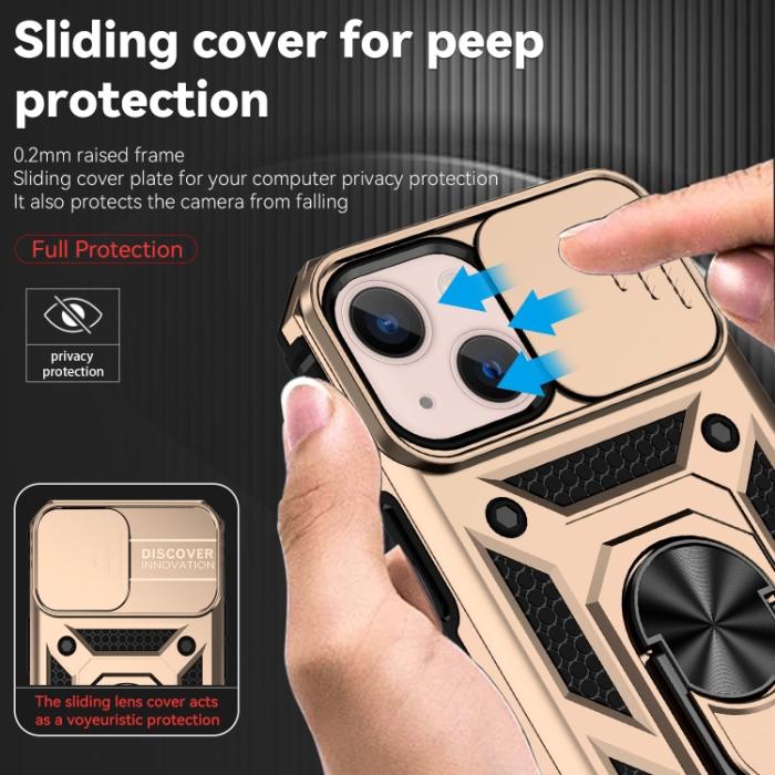 Bild 5,  iPhone 14 Plus Skal CamShield Hybrid Ring Guld - Teknikhallen.se