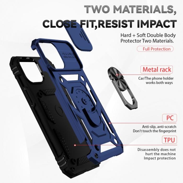 Bild 2,  iPhone 14 Plus Skal CamShield Hybrid Ring Blå - Teknikhallen.se