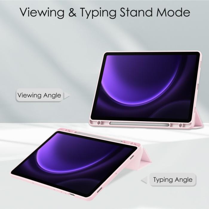 Bild 2,  Galaxy Tab S9 FE Fodral Hybrid Pennhållare Rosa - Teknikhallen.se