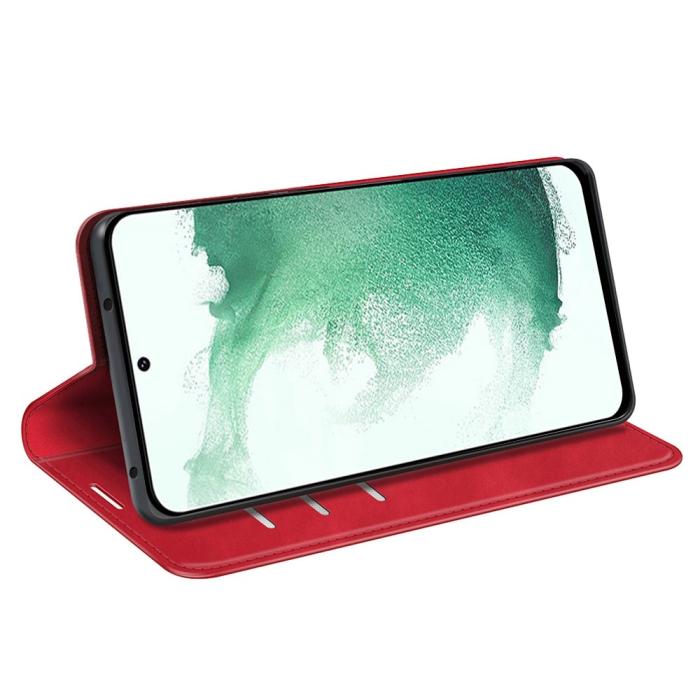 Bild 3,  Samsung Galaxy S23 Plus Flip Fodral Skin Touch Röd - Teknikhallen.se