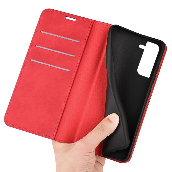 Bild 4,  Samsung Galaxy S23 Plus Flip Fodral Skin Touch Röd - Teknikhallen.se