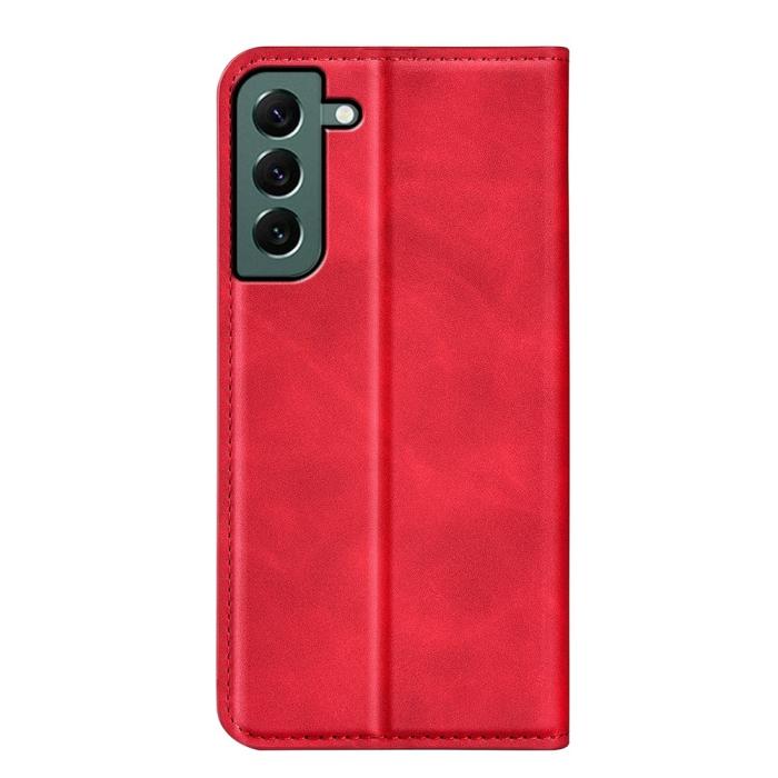 Bild 6,  Samsung Galaxy S23 Plus Flip Fodral Skin Touch Röd - Teknikhallen.se