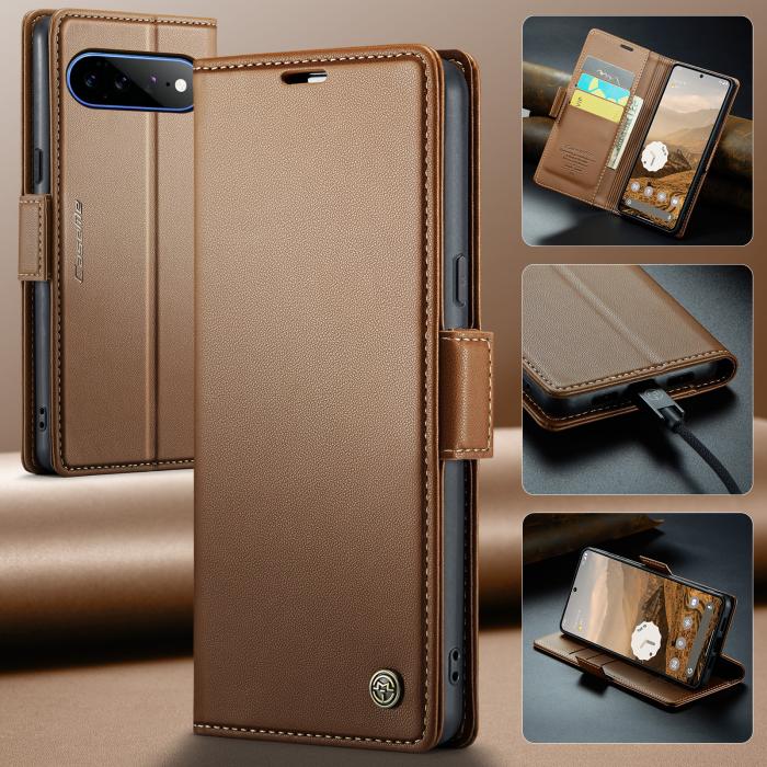 Bild 6, CASEME CASEME Google Pixel 11 Pro XL Fodral RFID Läder Brun - Teknikhallen.se