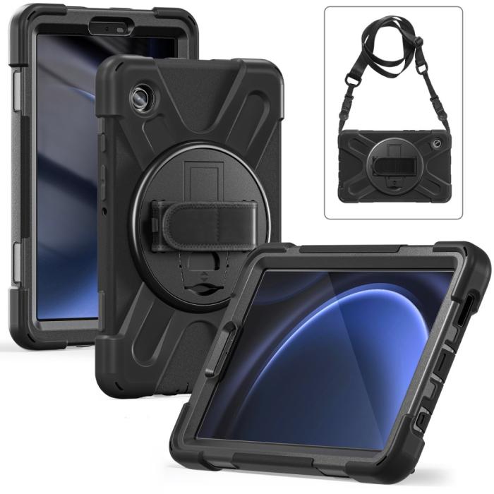 Bild 2,  Samsung Galaxy Tab A9 Skal 360 Rotation Shockproof Med Rem - Teknikhallen.se