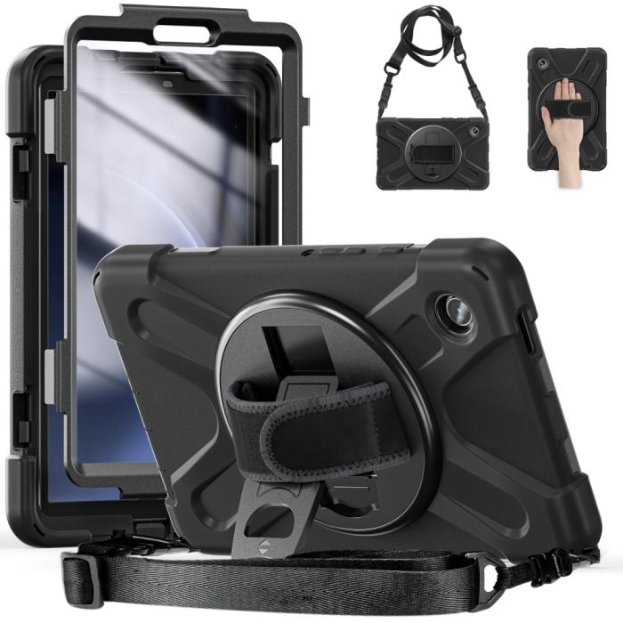 Bild 3,  Samsung Galaxy Tab A9 Skal 360 Rotation Shockproof Med Rem - Teknikhallen.se