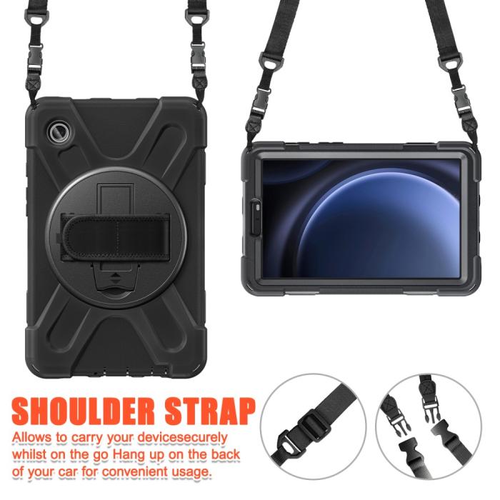 Bild 6,  Samsung Galaxy Tab A9 Skal 360 Rotation Shockproof Med Rem - Teknikhallen.se
