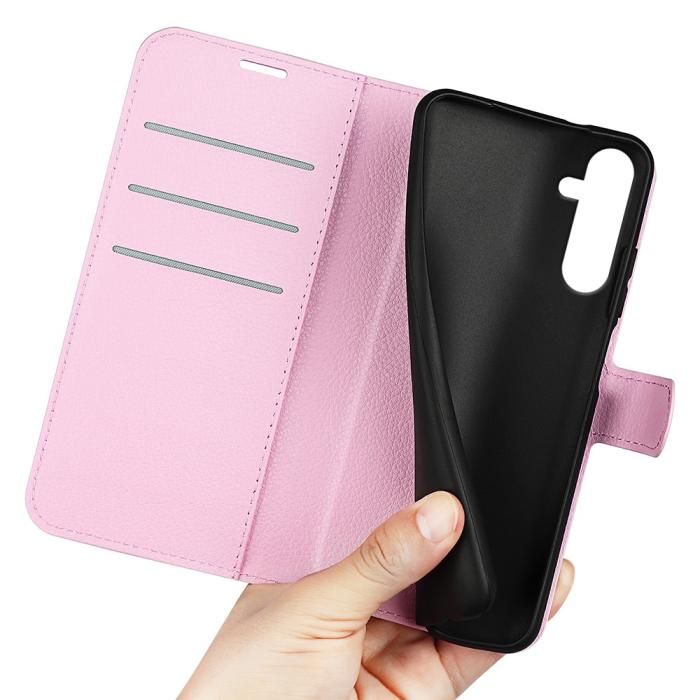 Bild 4,  Samsung Galaxy A16 Fodral Litchi Läder Ljus Rosa - Teknikhallen.se