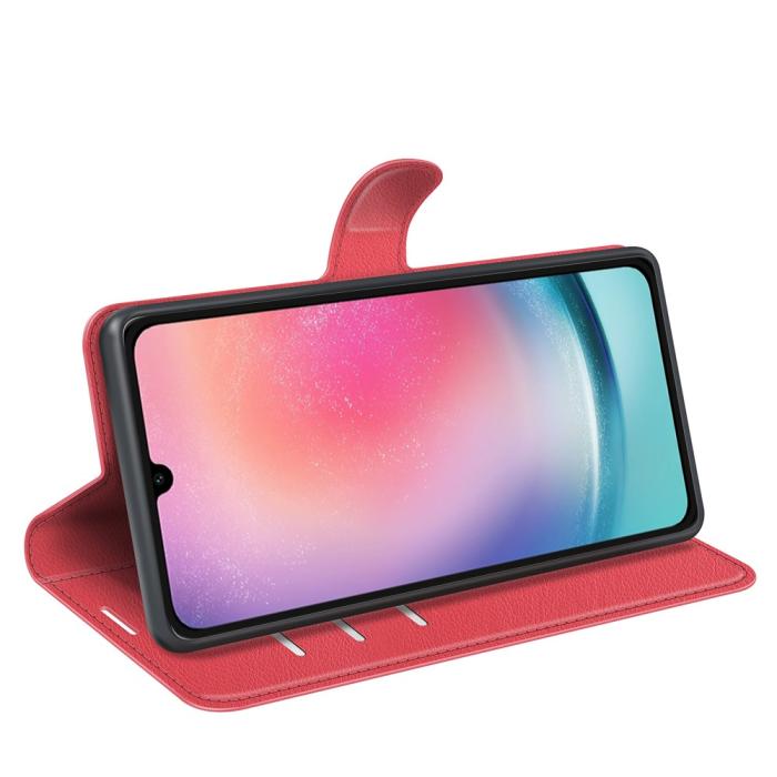Bild 3,  Samsung Galaxy A16 Fodral Litchi Läder Röd - Teknikhallen.se