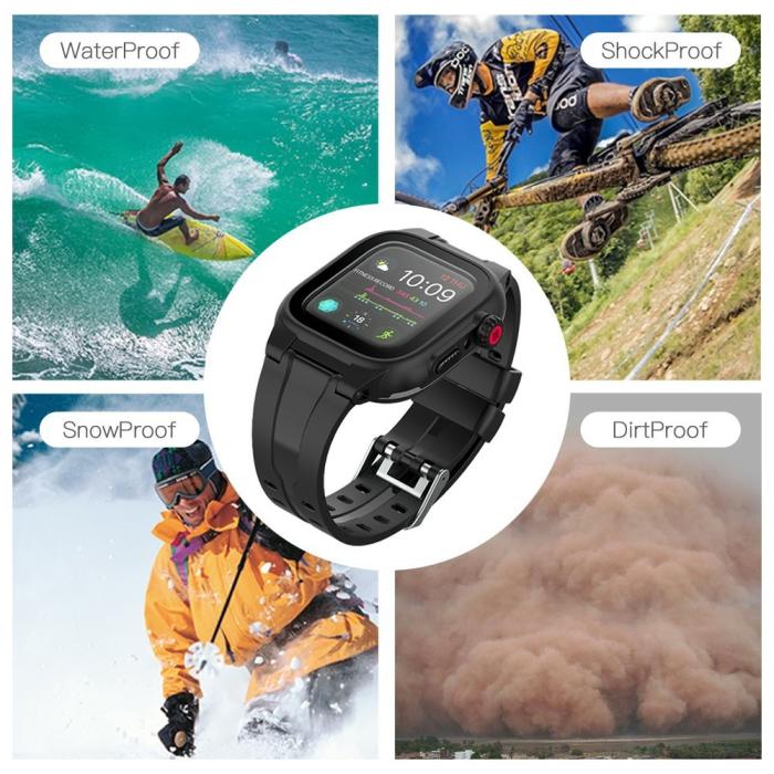 Bild 4, ShellBox ShellBox Armband Apple Watch 44 mm Vattentätt Skal Svart - Teknikhallen.se