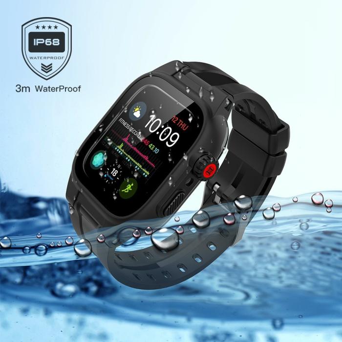 Bild 6, ShellBox ShellBox Armband Apple Watch 44 mm Vattentätt Skal Svart - Teknikhallen.se