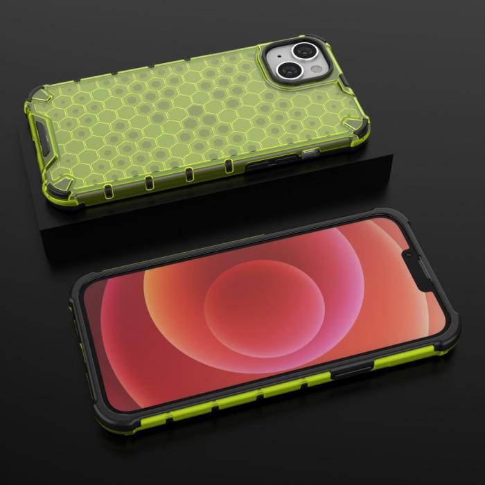 Bild 4,  iPhone 15 Plus Skal Honeycomb Shockproof Grön - Teknikhallen.se