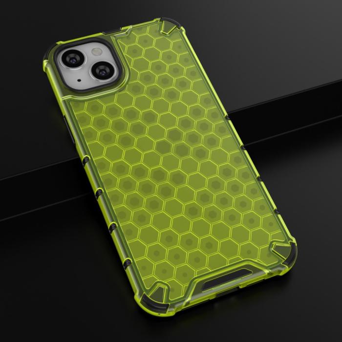 Bild 5,  iPhone 15 Plus Skal Honeycomb Shockproof Grön - Teknikhallen.se