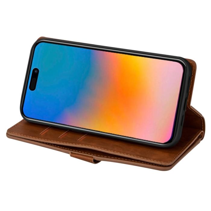 Bild 3,  iPhone 15 Plus Multifunktionellt Fodral Brun - Teknikhallen.se