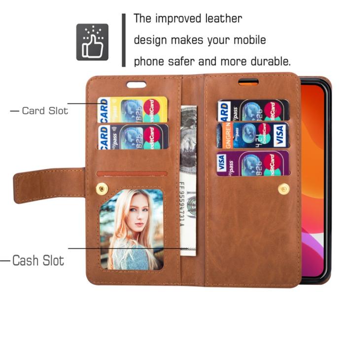 Bild 5,  iPhone 15 Plus Multifunktionellt Fodral Brun - Teknikhallen.se