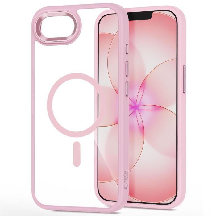 Bild 3, Tech-Protect Tech-Protect iPhone 17e/16e Skal MagSafe MagMat Rosa/Transparent - Teknikhallen.se