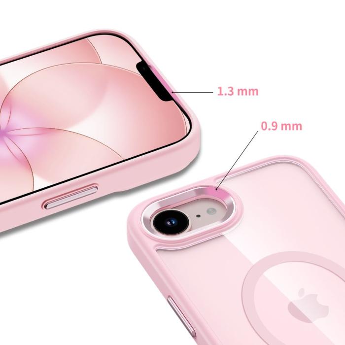 Bild 5, Tech-Protect Tech-Protect iPhone 17e/16e Skal MagSafe MagMat Rosa/Transparent - Teknikhallen.se