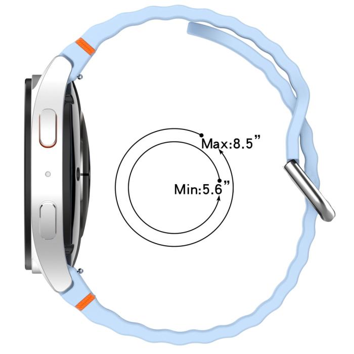 Bild 6,  Galaxy Watch 5/5 Pro/6/7/FE Armband Silikon Wave Design Beige - Teknikhallen.se